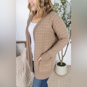 Michelle Mae Dalilah Dot Cardigan - Tan